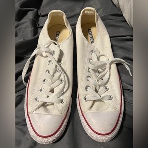 Worn Once White Converse Low Top Size 9 Womens